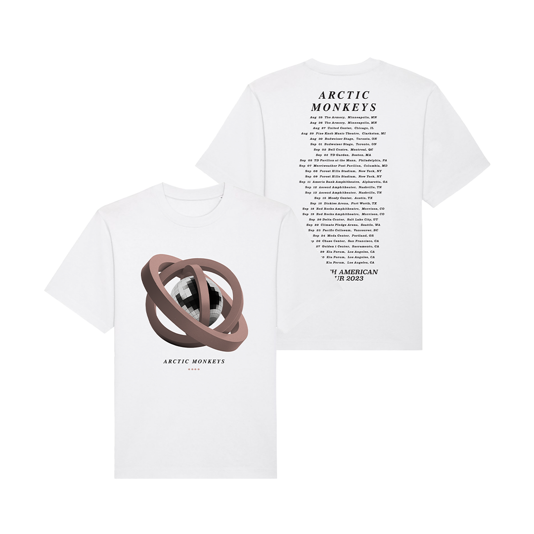 Mirrorball 2023 US Tour White T Shirt Official US Arctic Monkeys Arctic Monkeys US The Official Store